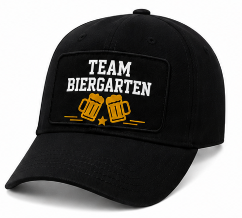 Preview: Lustige Bier Cap Herren – Geschenk für Fußballfans & Bierliebhaber – Schwarze Baseball Kappe FC DURST TEAM BIERGARTEN SEKTION ESKALATION HOPFEN UNITED DIE 12. FLASCHE